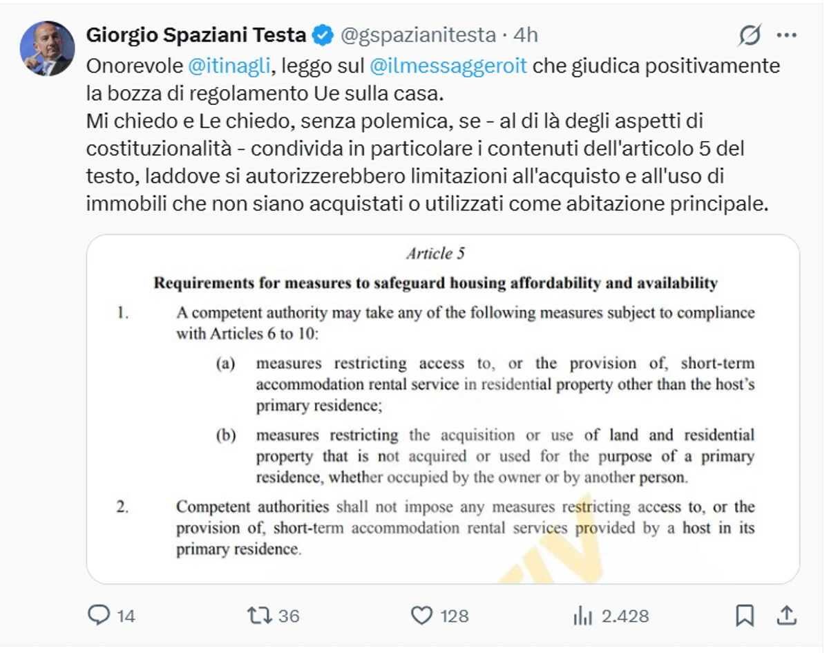 Il post di Giorgio Spaziani Testa