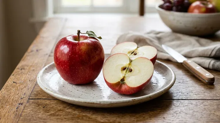 La manzana aporta peptina, que favorece la digestión y mejora la saciedad. (Imagen ilustrativa generada con IA)