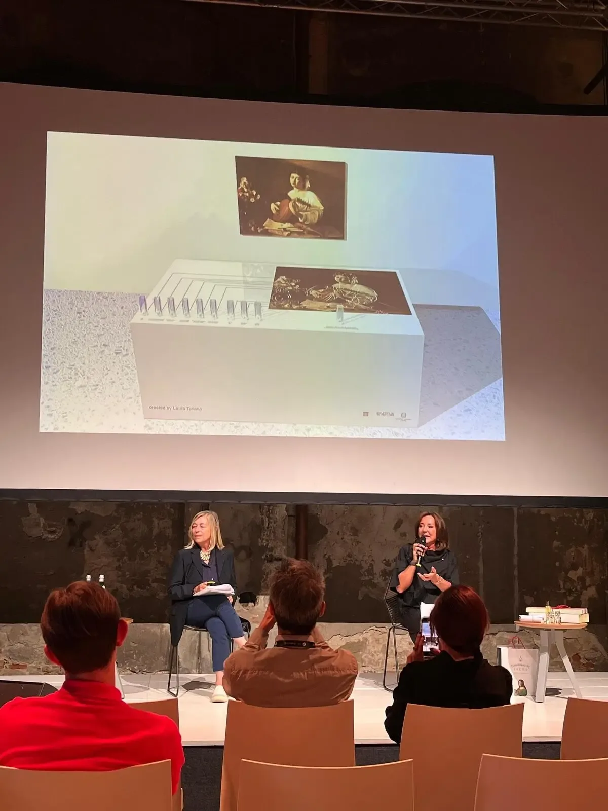 Laura Bosetti Tonatto, a destra, a Pitti fragranze (foto Giada Cardo)