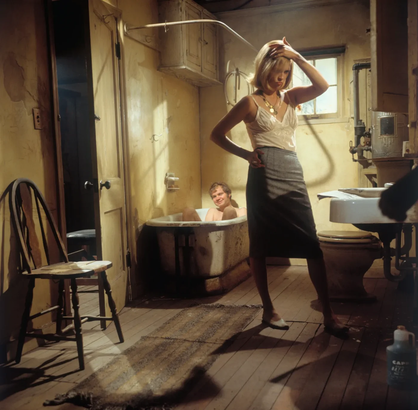 Michael J. Pollard and Faye Dunaway in Bonnie and Clyde