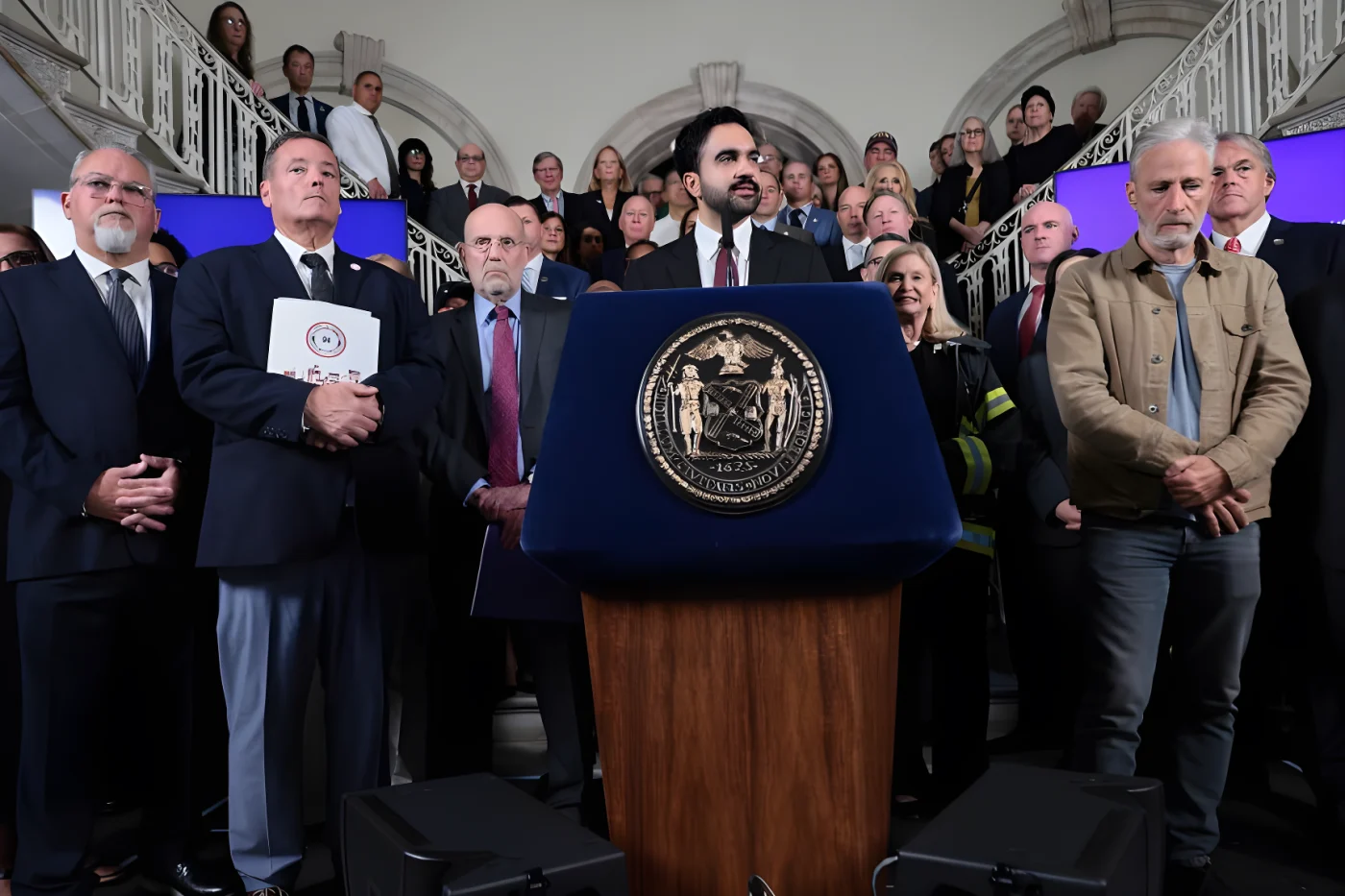 New York Mayor Zohran Mamdani speaks during a news conference on the release of 9/11 related documents at City Hall on September 8 in New York City.