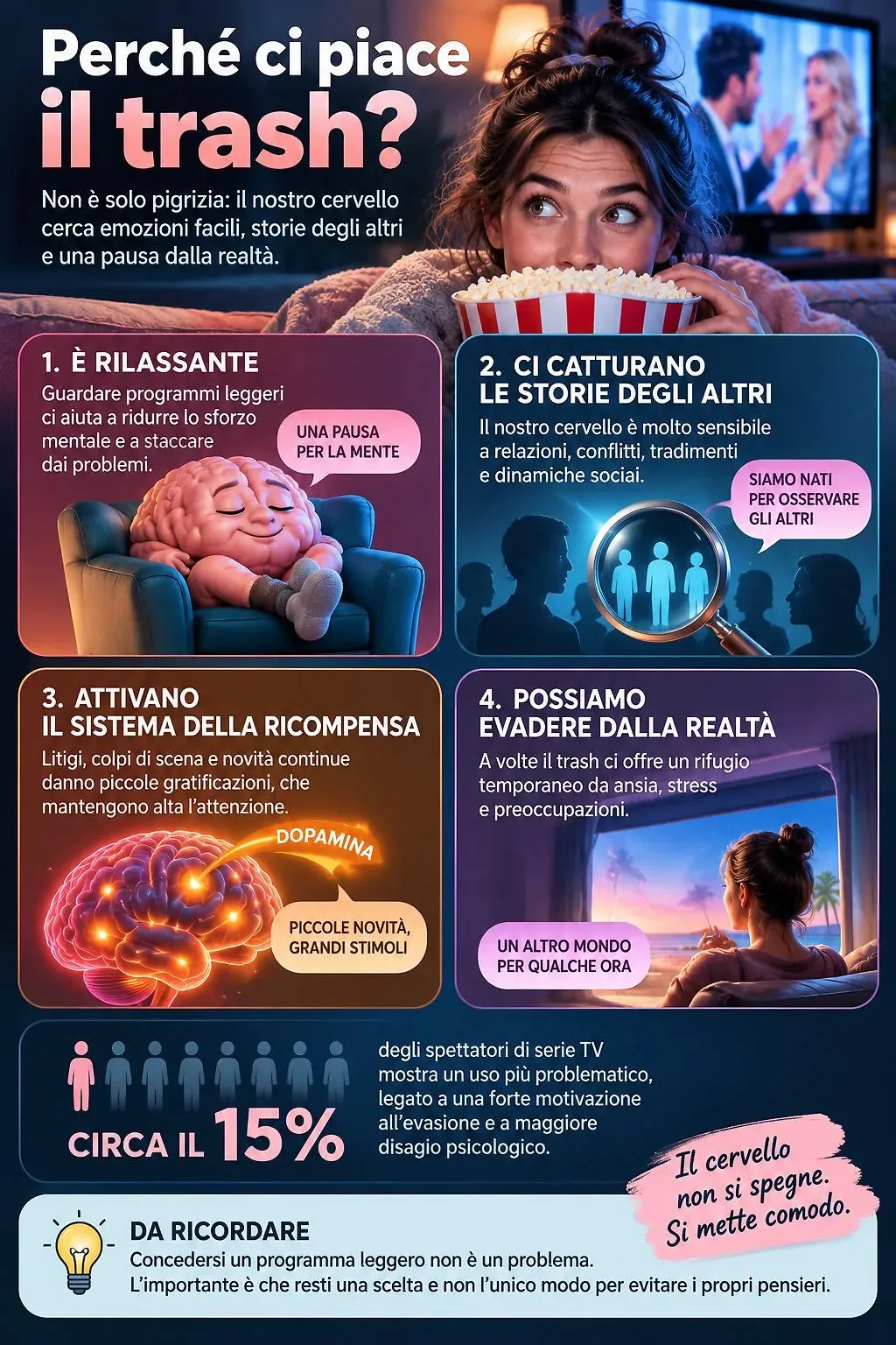 Persona davanti alla televisione accesa in salotto
