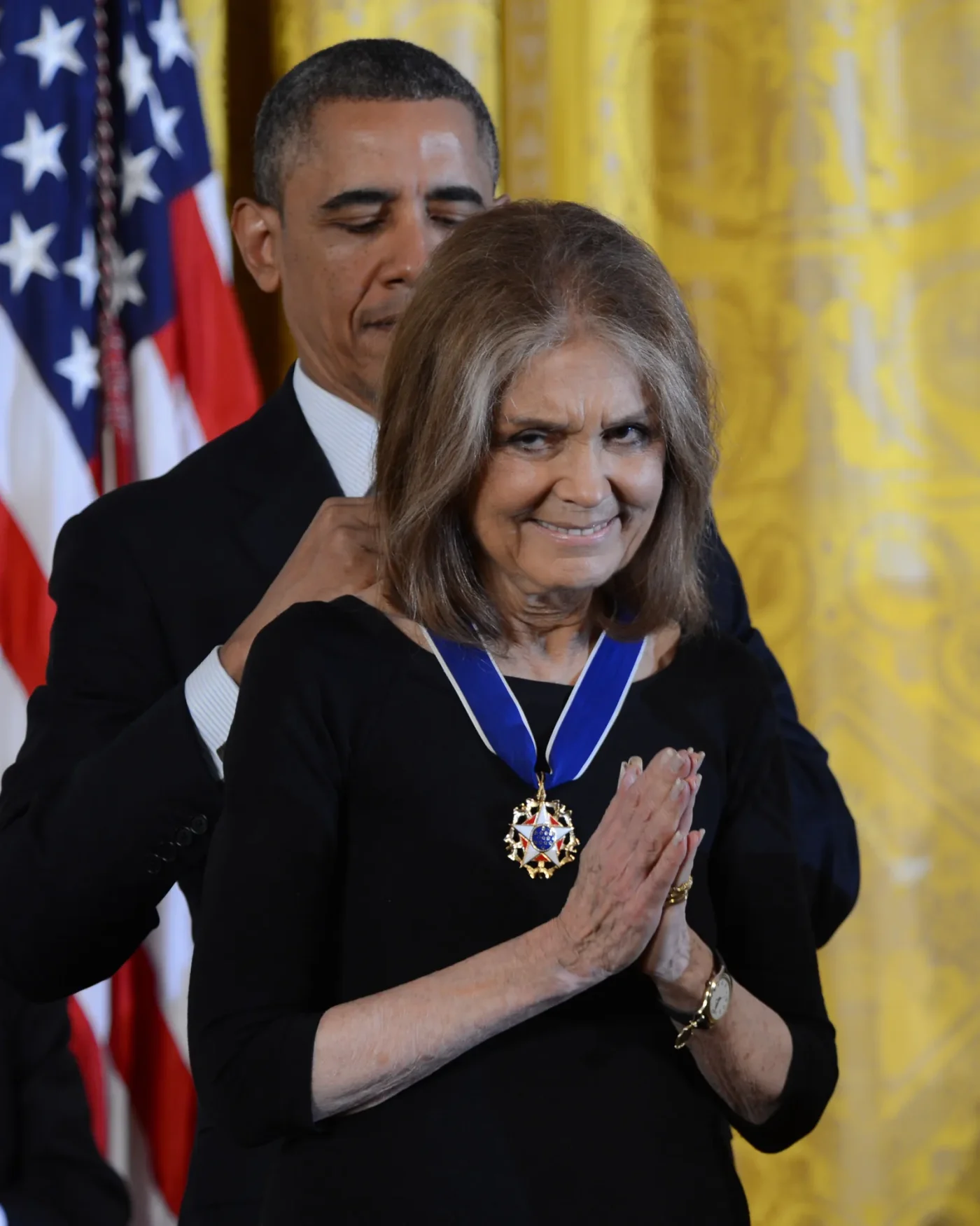 President Barack Obama awards the 2013 Presidential Medal of Freedom to American feminist journalist and social...