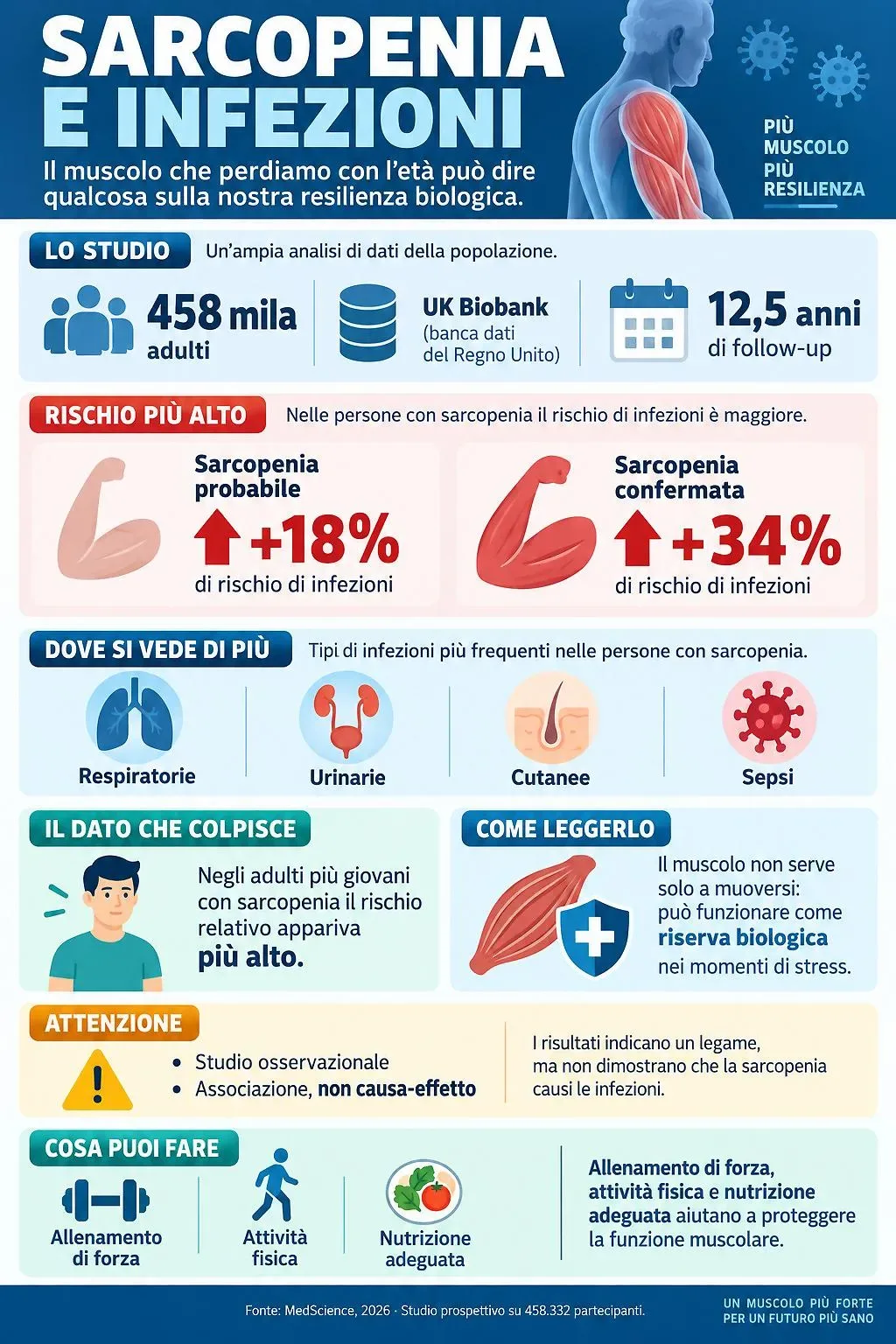 Rappresentazione del tessuto muscolare e della risposta biologica