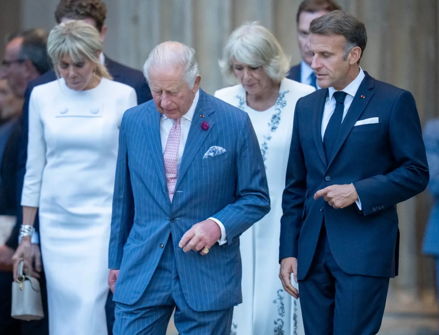 Re Carlo regina Camilla Macron e Brigitte