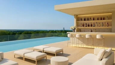 San Siro, il superattico con rooftop, piscina infinity e vista sullo skyline di Milano