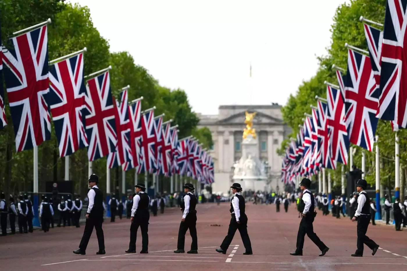 September 19, 2022, London, UK: File photo dated 14/09/22 of police officers in The Mall in central London. The day of the Queen