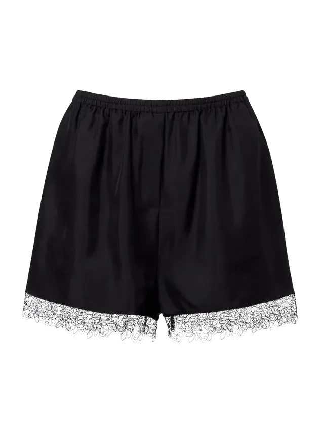Shorts in seta neri