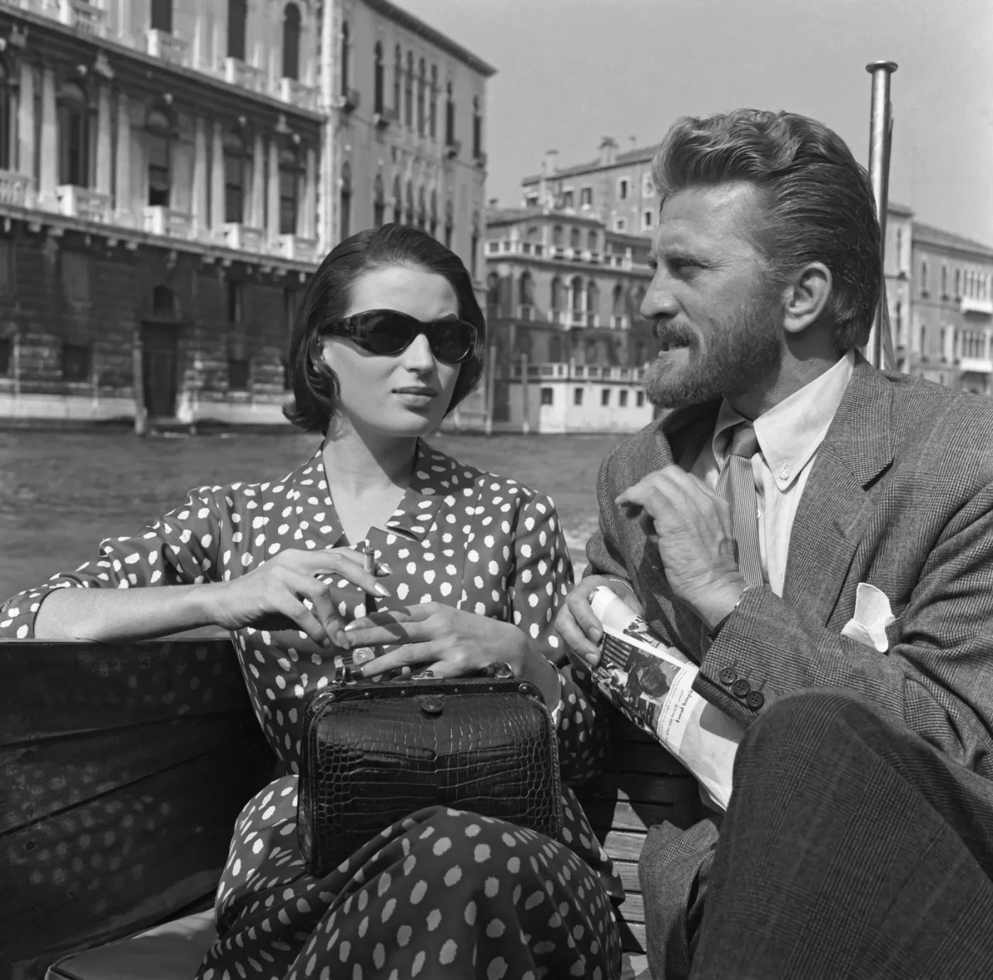 Silvana Mangano e Kirk Douglas Venice 1953.