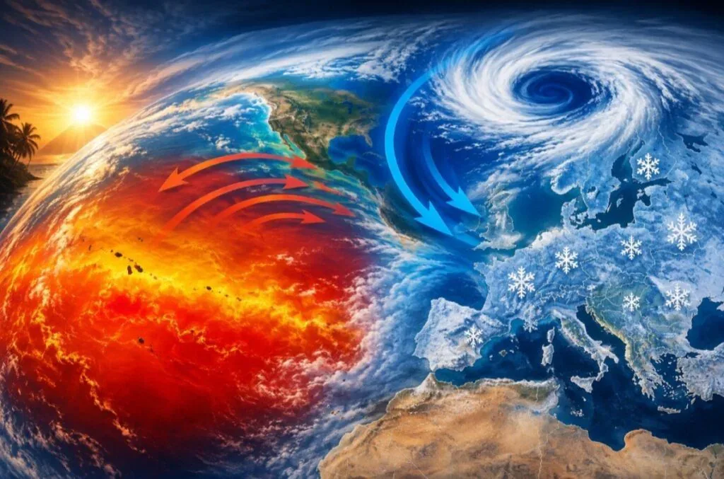 Super El Niño verso anomalie di +2,5 °C: cosa accadrà al vortice polare nell'inverno 2026-2027