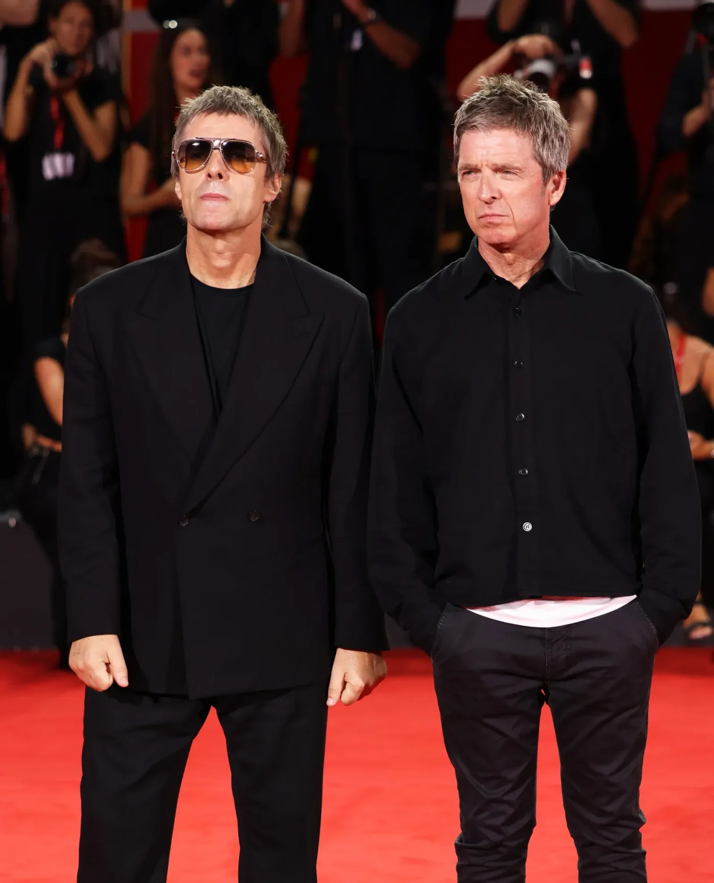 VENICE ITALY SEPTEMBER 05 Noel Gallagher and Liam Gallagher attend the Oasis Don