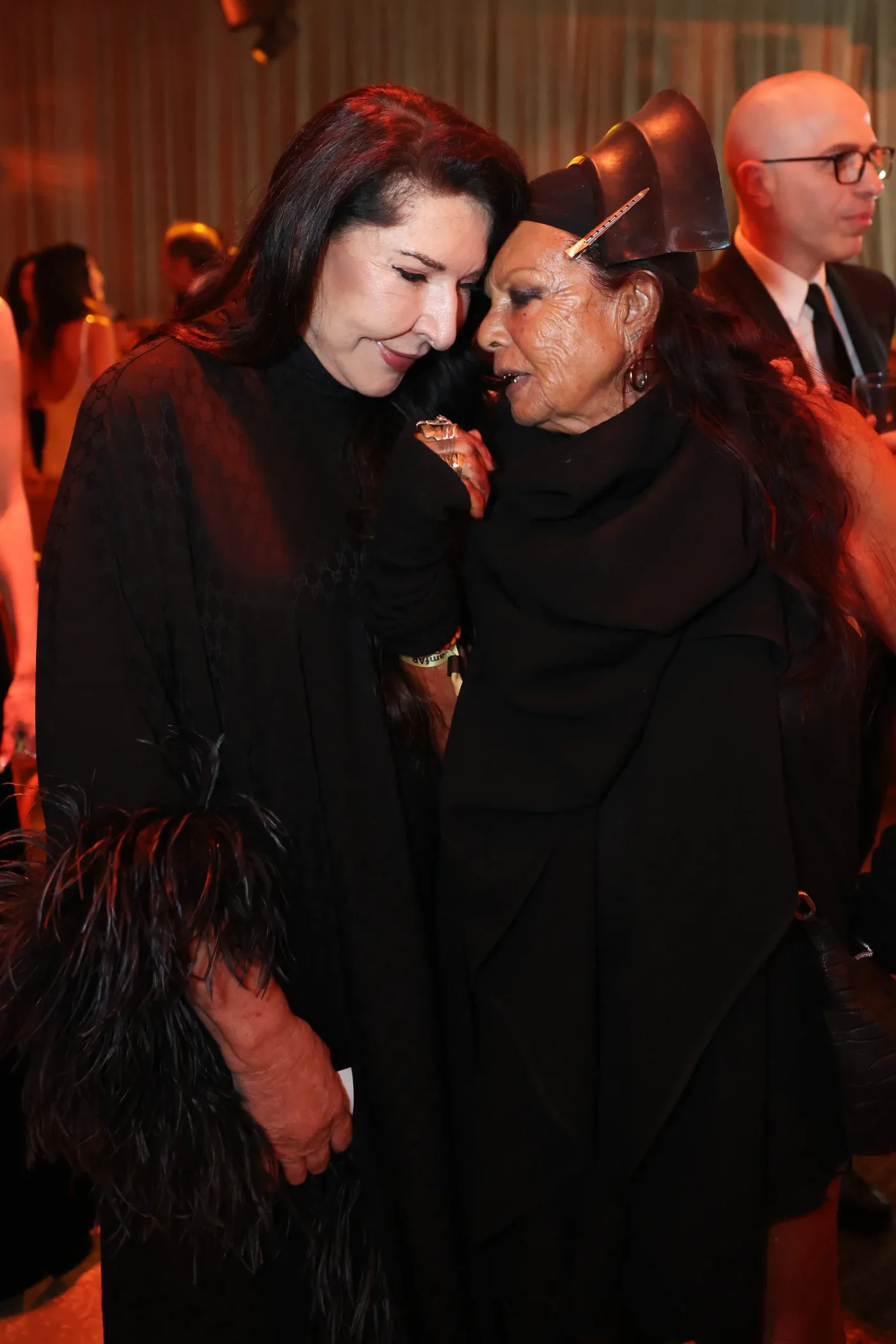 VENICE ITALY SEPTEMBER 06 Marina Abramović and Michèle Lamy during the amfAR Gala Venezia 2026 presented by World Gold...