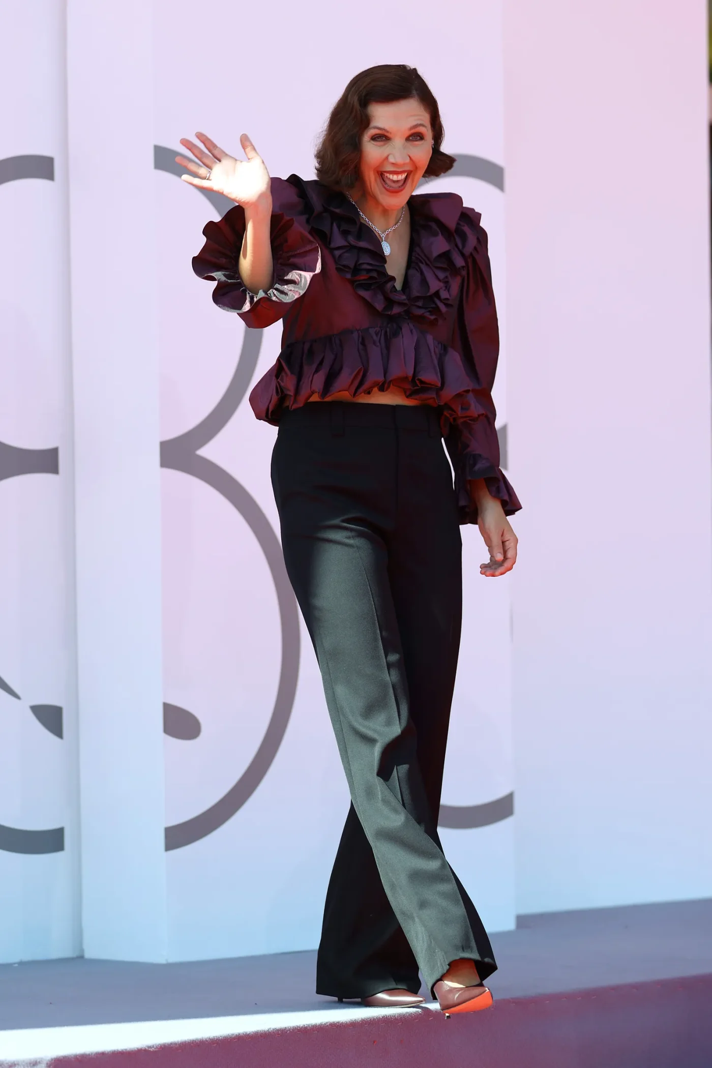 VENICE ITALY SEPTEMBER 07 Maggie Gyllenhaal from the movie Flesh Impact attends the Golden Lion For Lifetime...