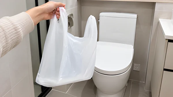 WC otturato senza sturalavandino: come sbloccarlo con un sacchetto pieno d'acqua in 3 passaggi