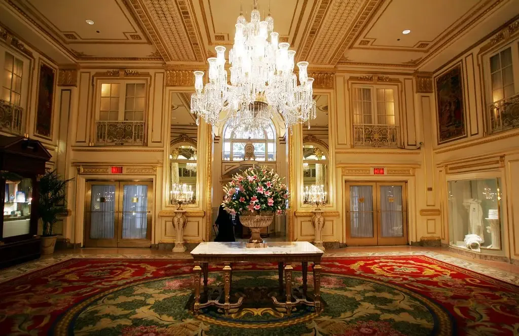 A foyer inside the Plaza Hotel is seen March 16, 2005 in New York City. The legendary Plaza Hotel, which opened in 1907 and hosted New York's elite for decades, will close as a hotel April 30, 2005 and undergo conversion to condominiums