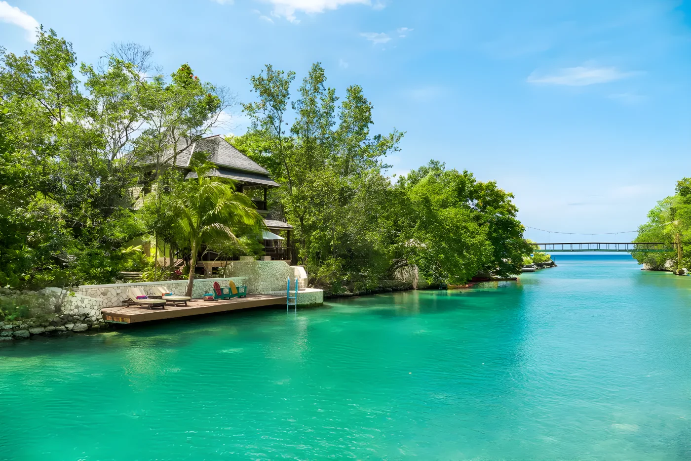 A lagoon villa at GoldenEye