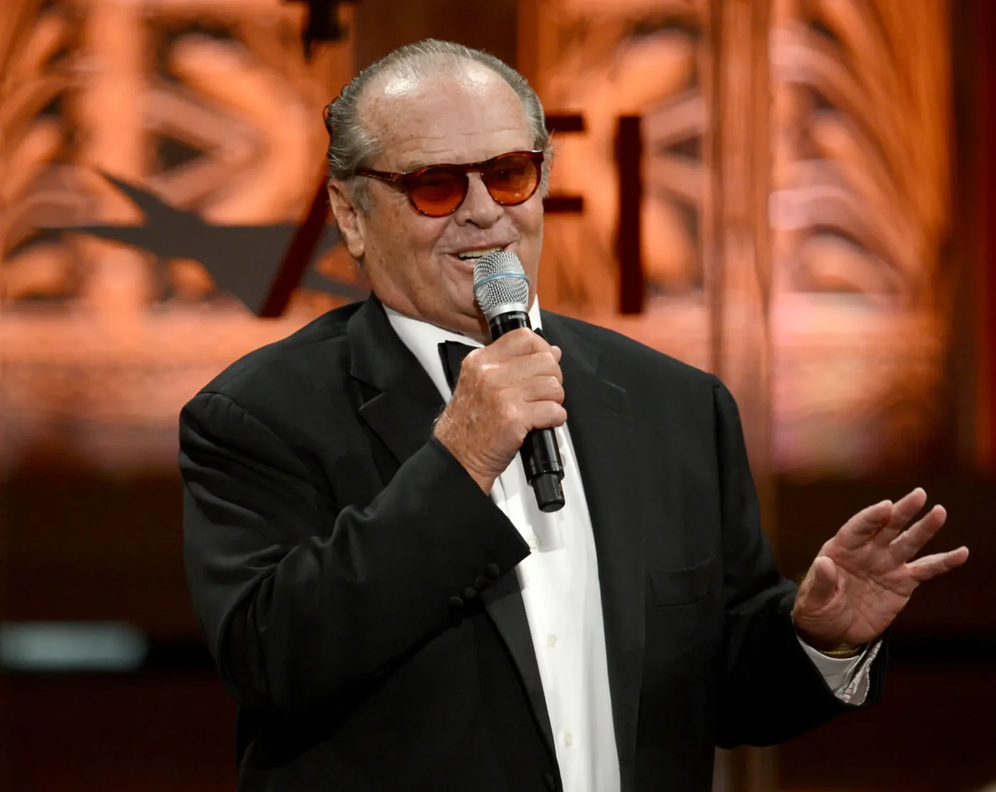 Actor Jack Nicholson speaks onstage at the 40th AFI Life Achievement Award honoring Shirley MacLaine.