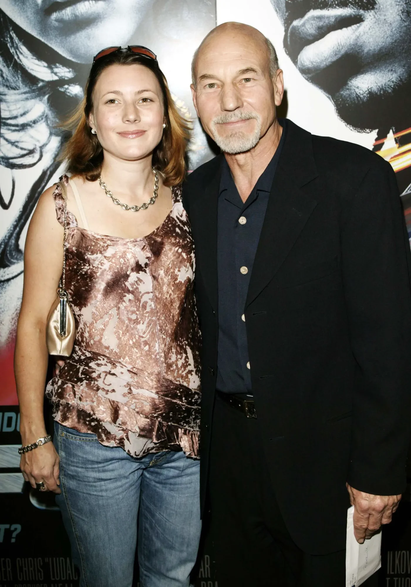 Actor Patrick Stewart and daughter Sophie arrive at the celebrity premiere of