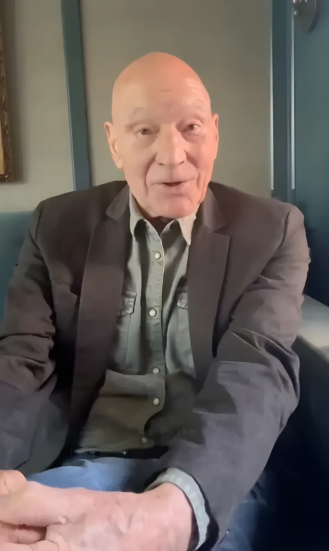 Actor Patrick Stewart in an Instagram video.