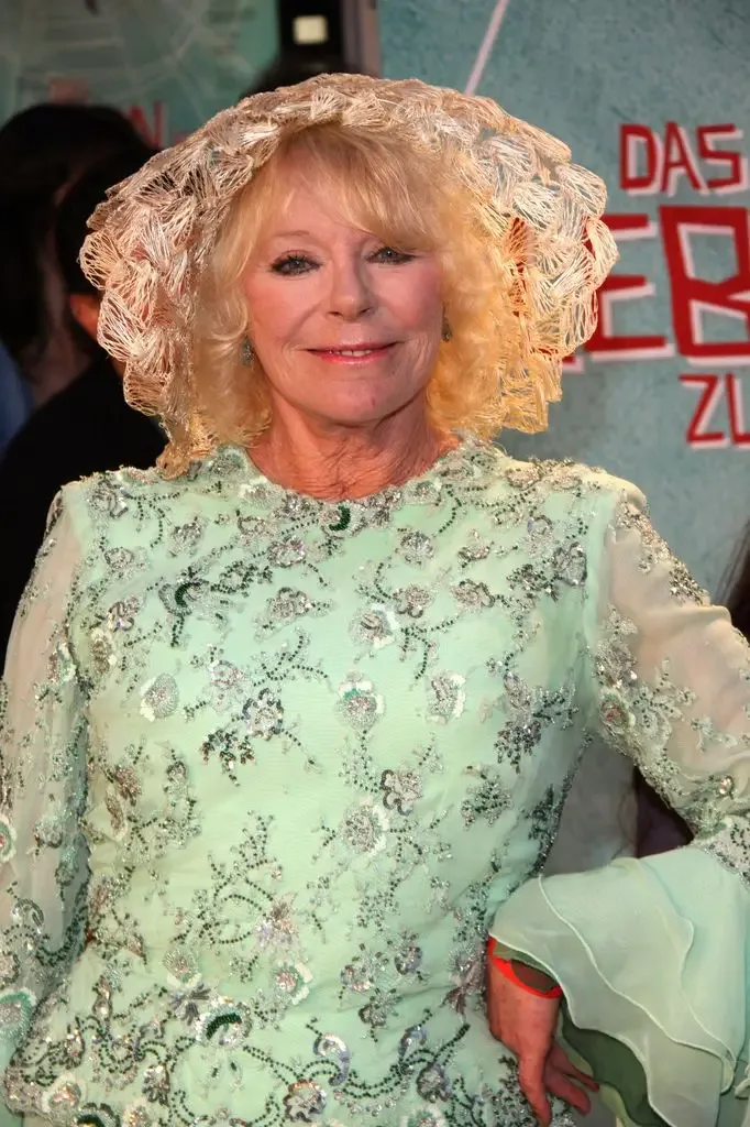 Actress Elke Sommer attends the 'Das Leben Ist Zu Lang' Germany Premiere at the Kulturbrauerei movie theater on August 23, 2010 in Berlin, Germany.