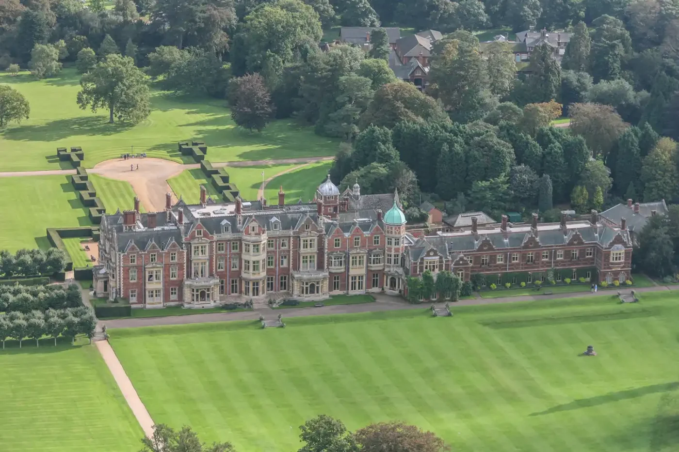 Aerial view of Queen Elizabeth II