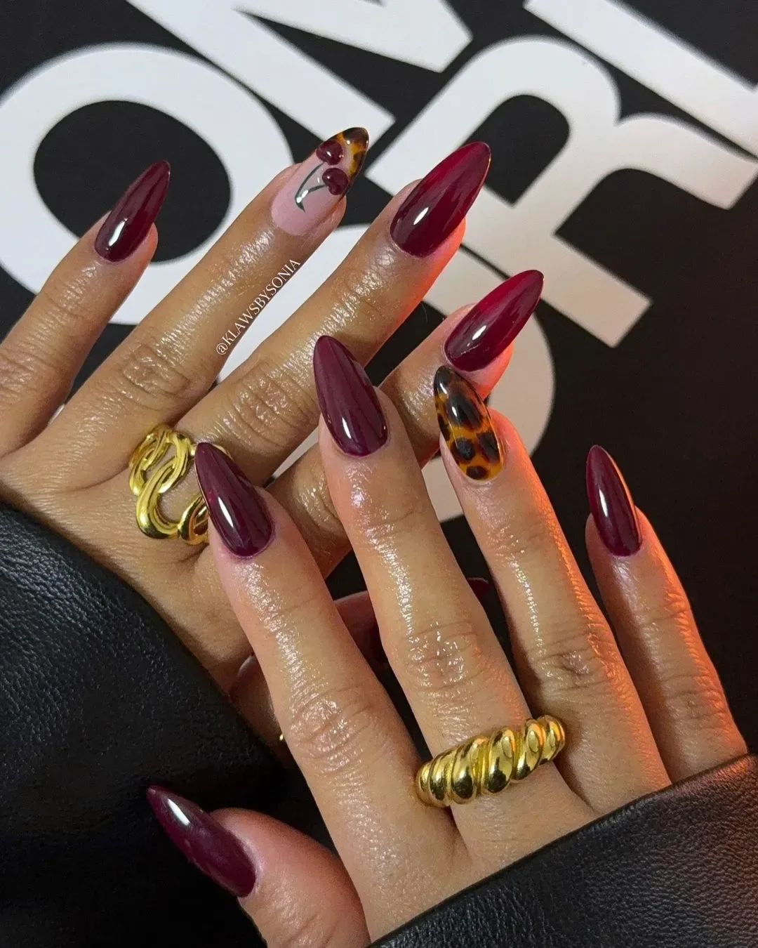 As Sweet as Cherry Pie Nail Art Designs Dark
