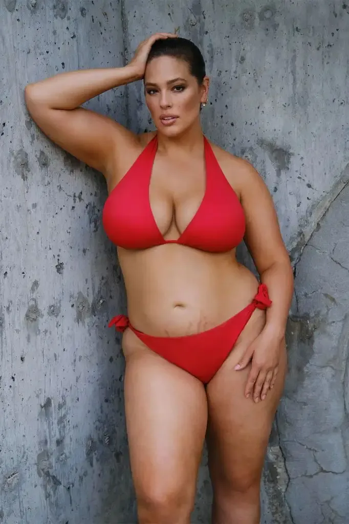 Ashley Graham poses in red bikimi for Swimsuits For All