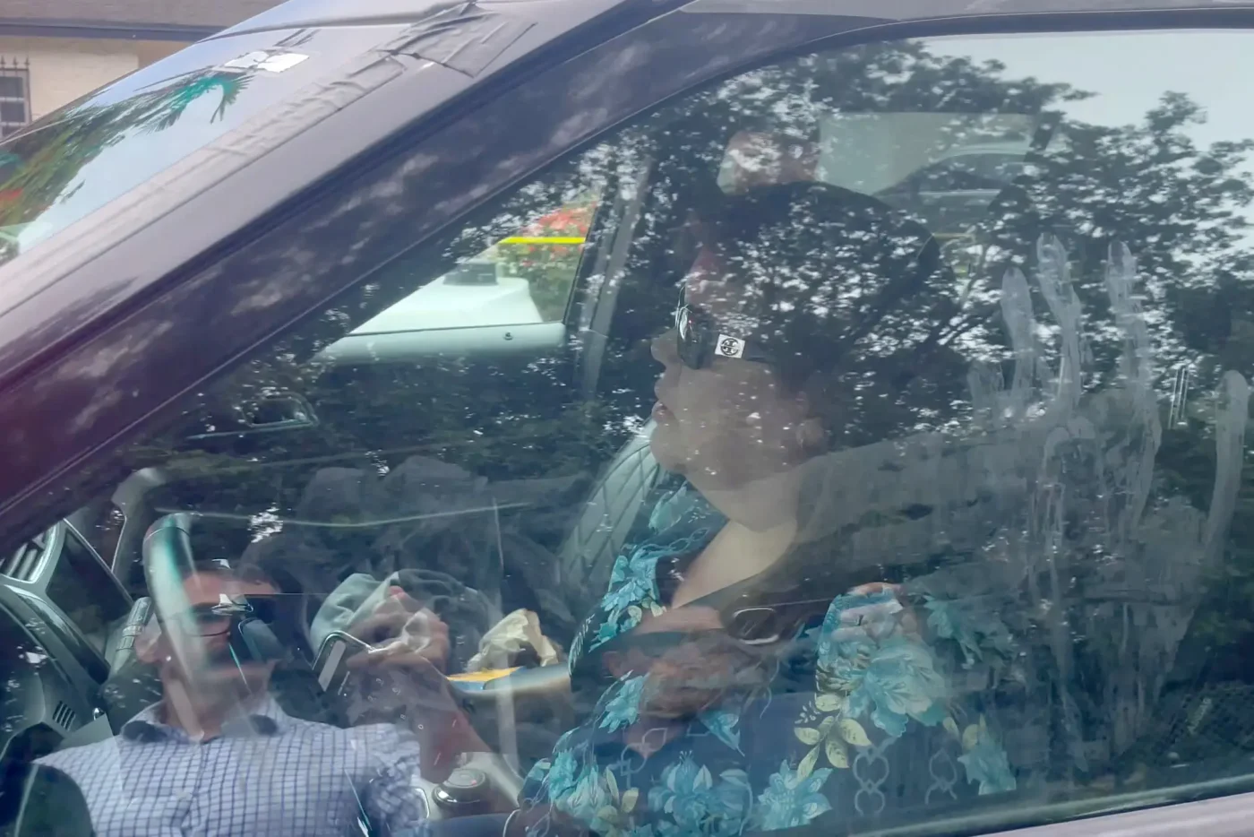Barbara Lavandeira sits in the driver