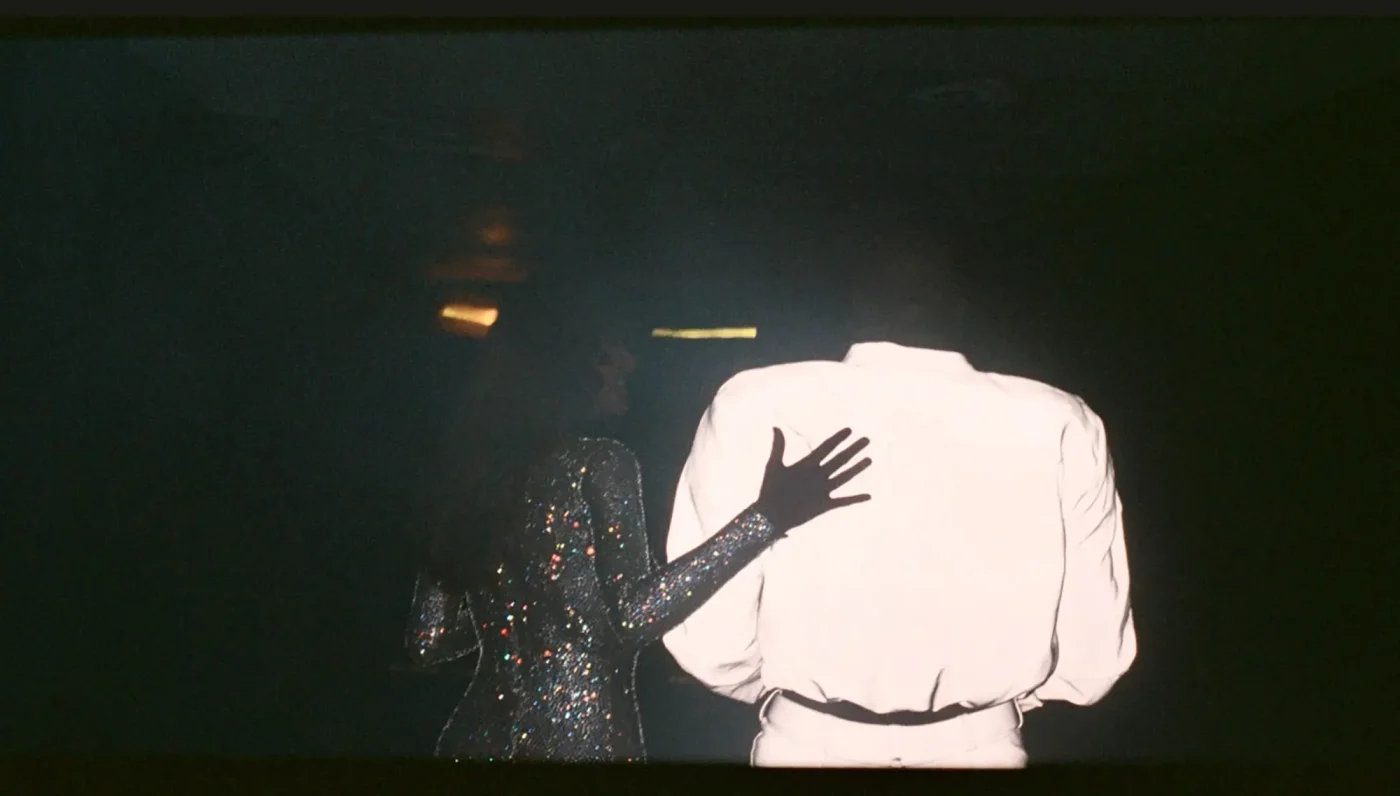 Bianca Censori in a crystal catsuit with Kanye West.