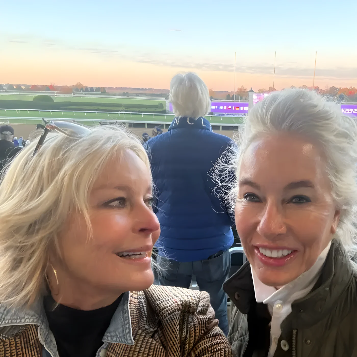 Bo enjoying a day at the racetrack with a friend