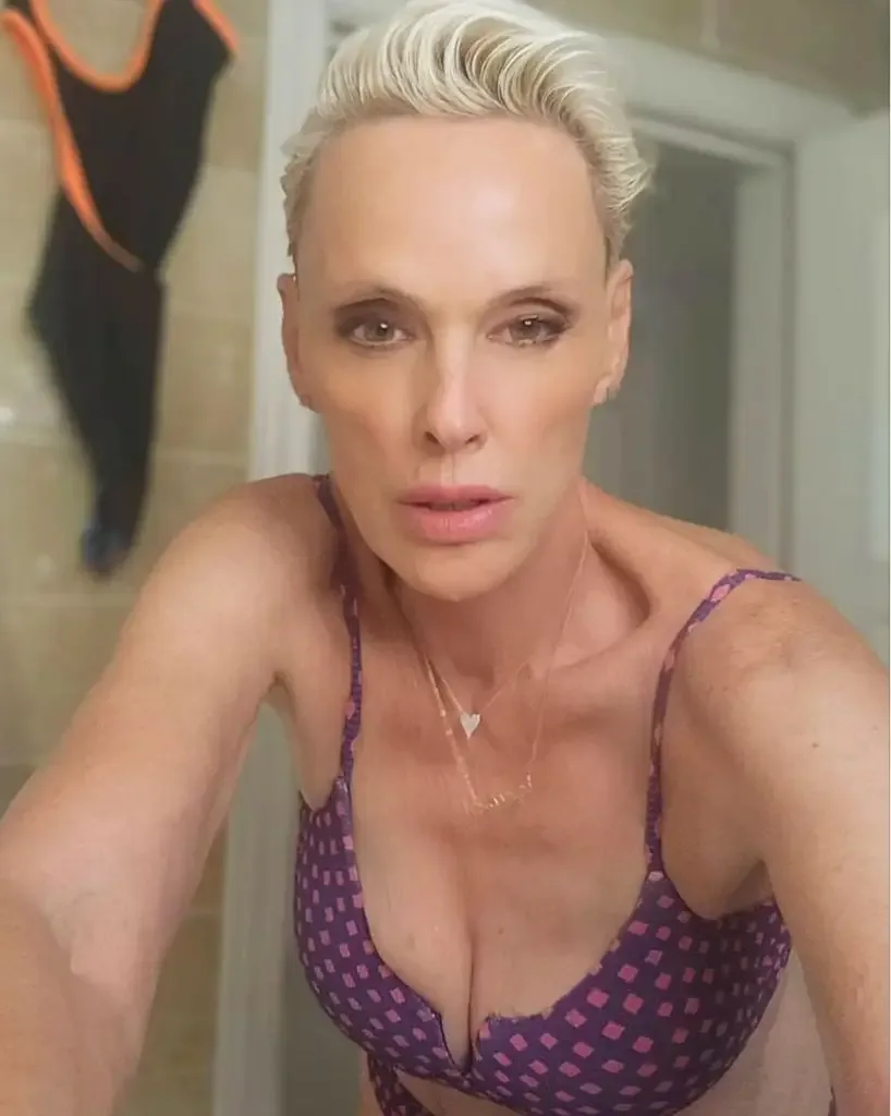 Brigitte nielsen purple bikini