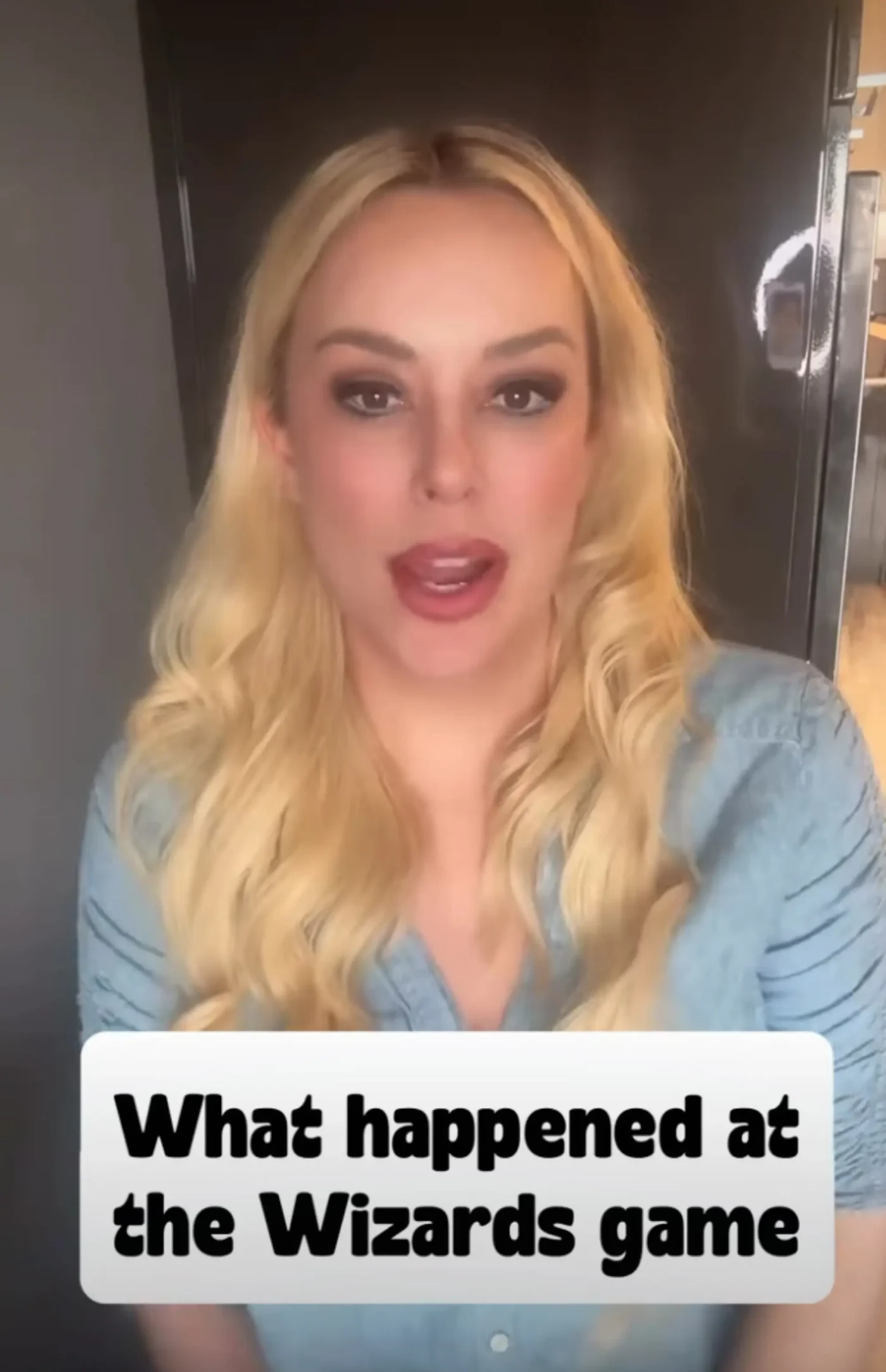 Britt McHenry speaking with text overlay reading