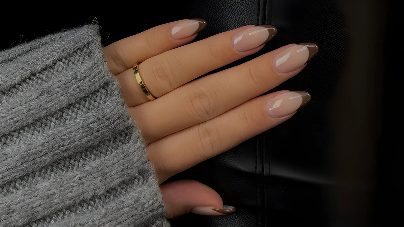 Brown French tips