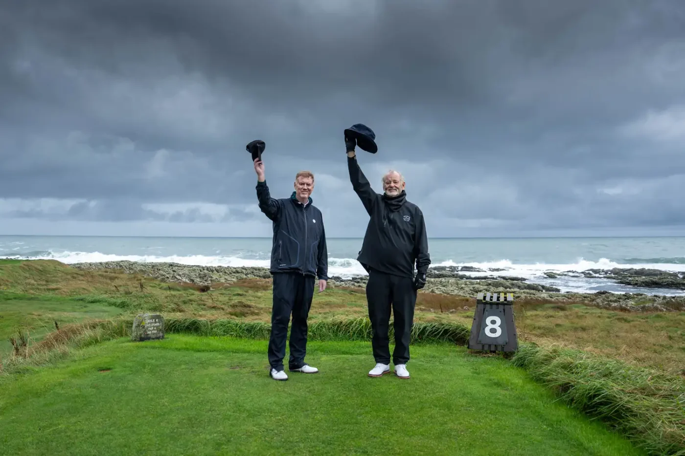 BTS of Tom Coyne and Bill Murray in episode 6 of A Course Called Ireland,