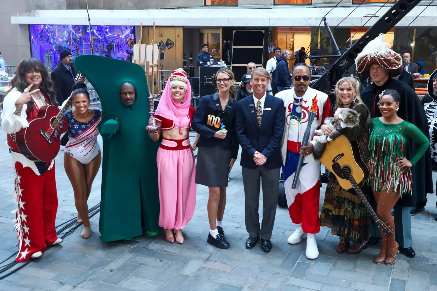 Carson Daly, Laura Jarrett, Al Roker, Dylan Dreyer, Savannah Guthrie, Jack McBrayer, Craig Melvin, Jenna Bush Hager, Willie Geist and Sheinelle Jones pose during NBC
