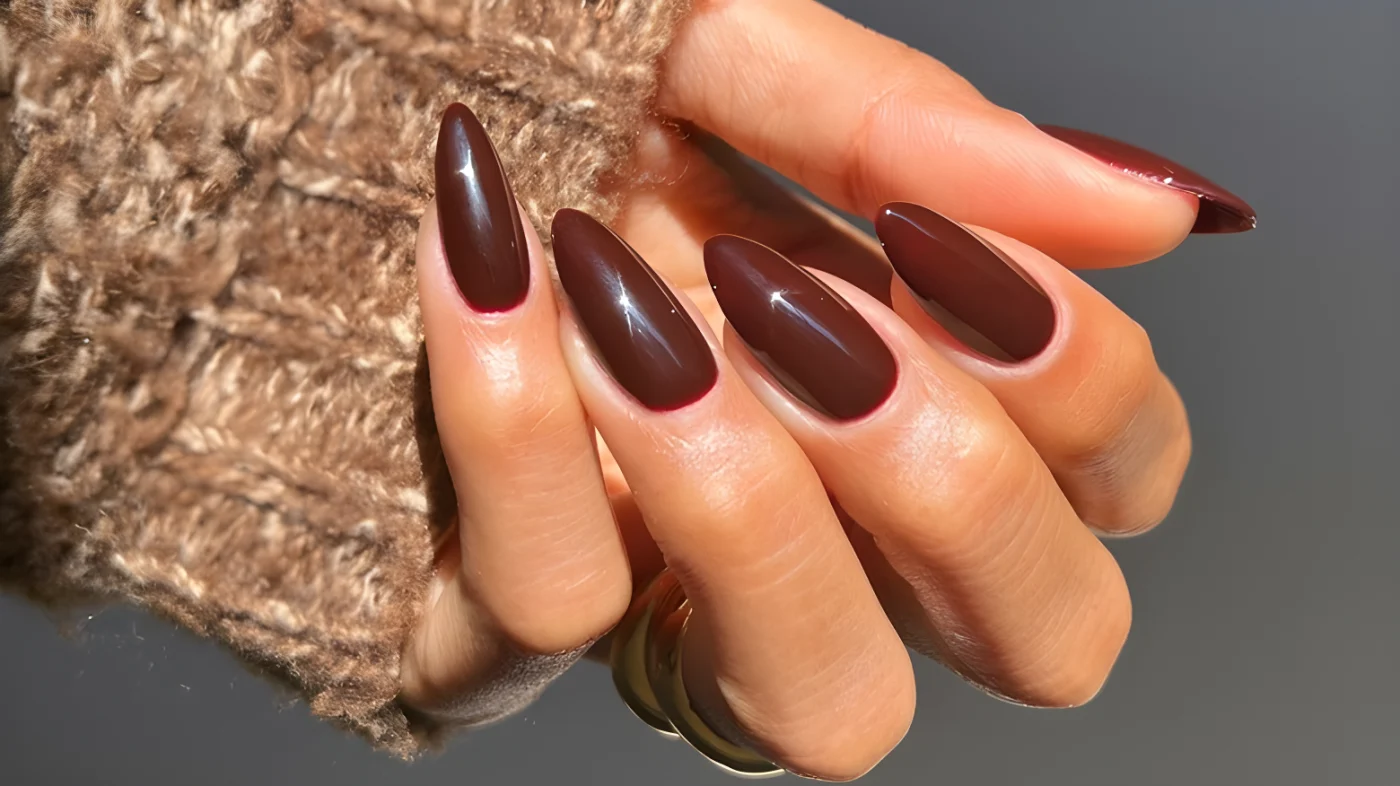 Chocolate brown nails