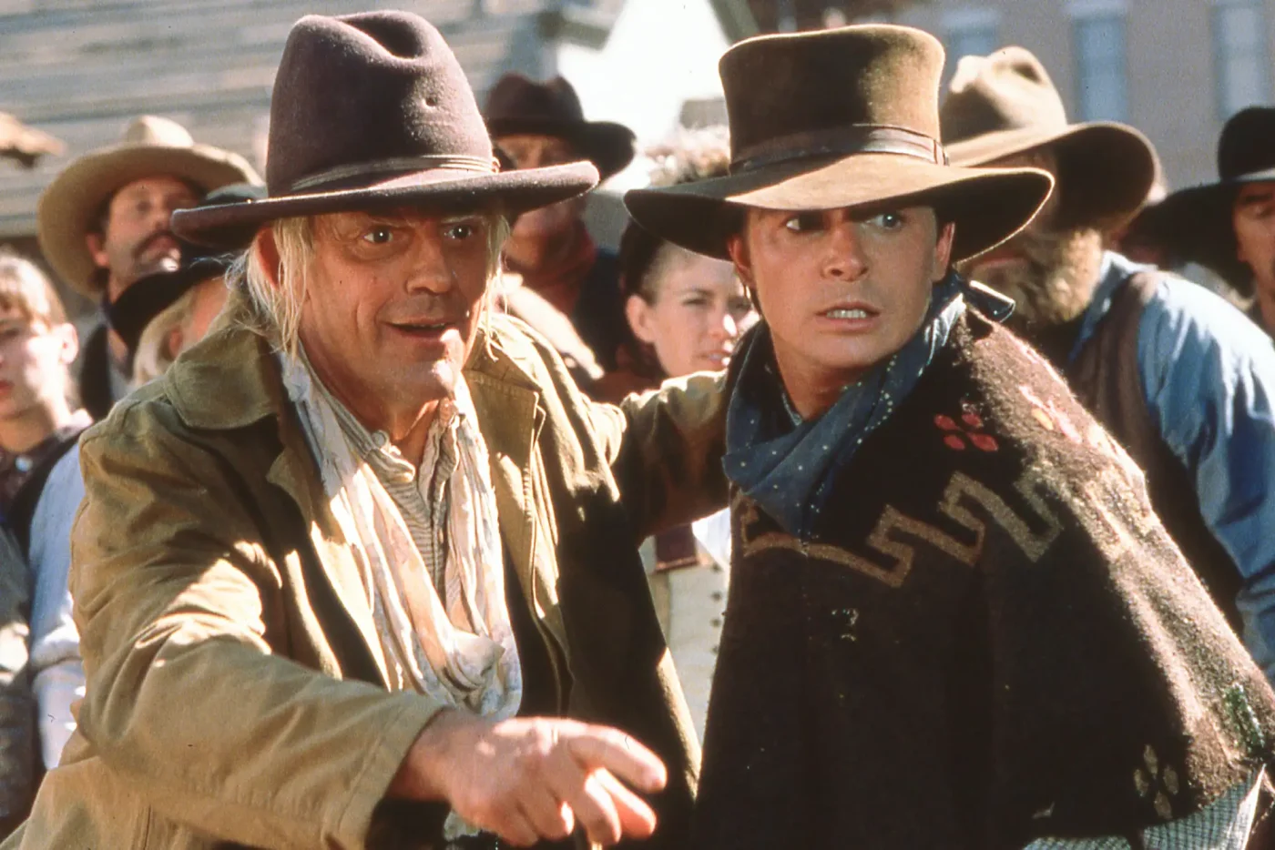 Christopher Lloyd (L) and Michael J. Fox
