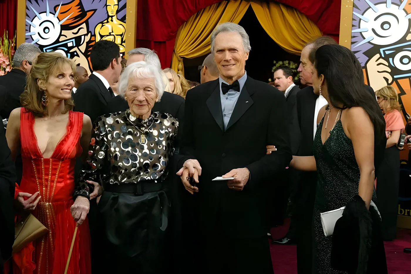 Clint Eastwood with daughter, Laurie Murray and his mom Ruth in 2004