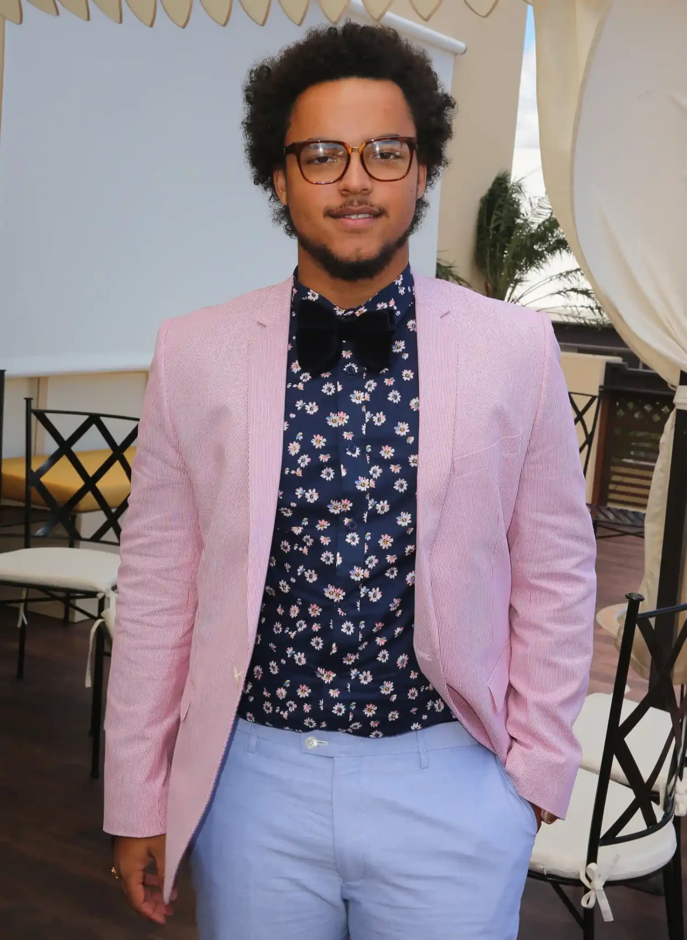 Connor Cruise in a pink jacket