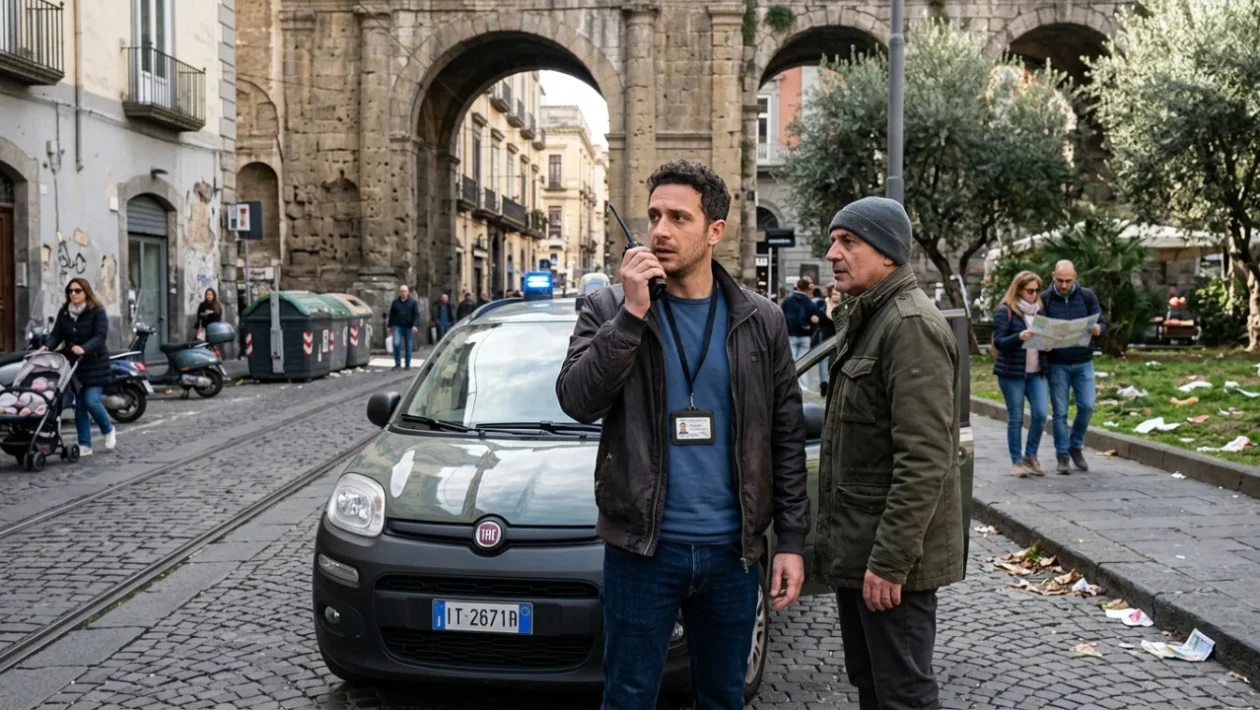 Agenti della Polizia di Stato in servizio durante un blitz antidroga a Napoli