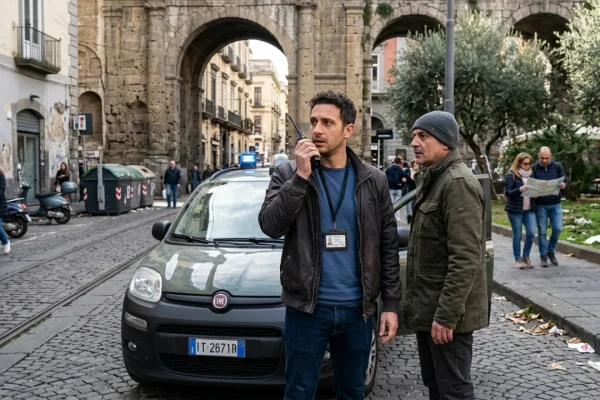 Agenti della Polizia di Stato in servizio durante un blitz antidroga a Napoli