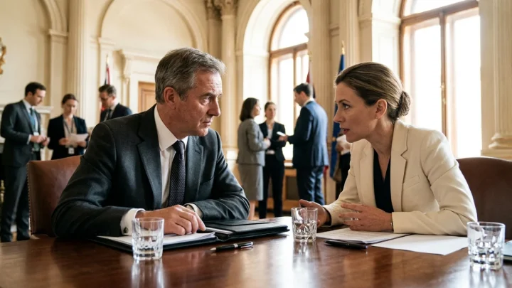 UK and European Union flags displayed alongside each other during bilateral government talks