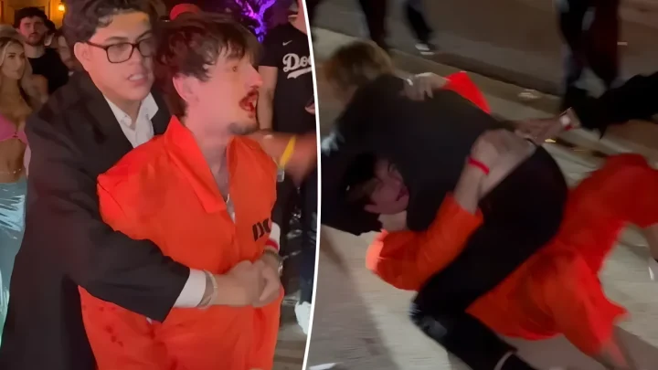 Bryce Hall Pummeled Outside Halloween Party in Violent Sidewalk Brawl: Graphic Video Shows Multiple Attackers Targeting the TikTok Star