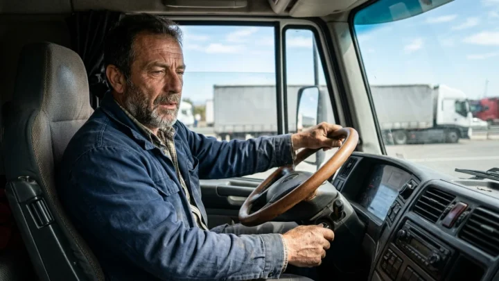 Camion e Tir fermi lungo uno snodo stradale durante la mobilitazione dell'autotrasporto