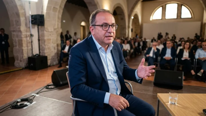 Carlo Calenda leader di Azione durante un evento pubblico