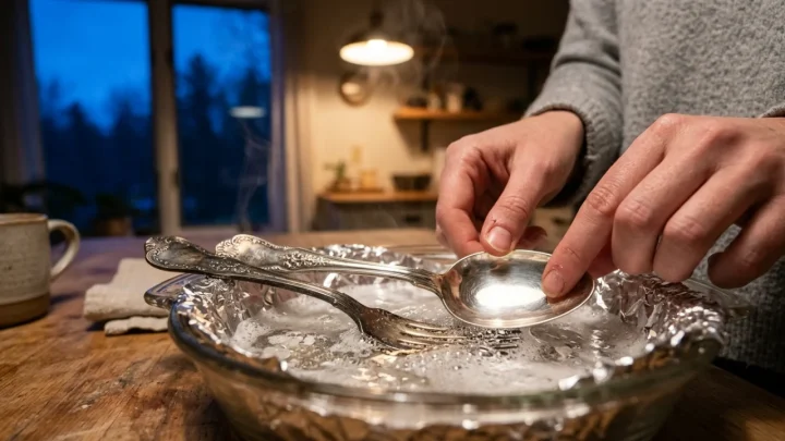 Metodo casalingo per pulire posate in argento con alluminio e bicarbonato