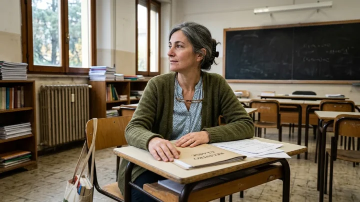 Aula di tribunale con toga per la causa di lavoro della docente precaria