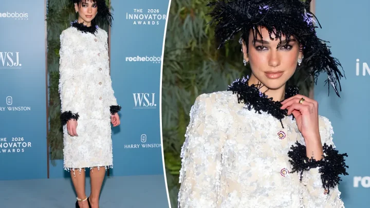 Dua Lipa Sparks Wild Debate in Scarecrow-Inspired Chanel Skirt Suit and Raffia Hat at WSJ Innovator Awards