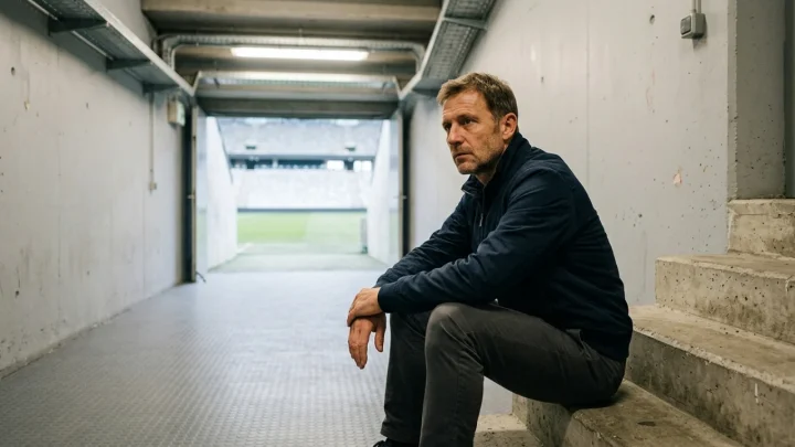 Francesco Totti seduto sui gradini dello stadio Olimpico di Roma