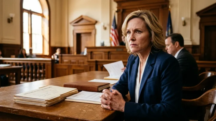 Former Mesa County clerk Tina Peters appearing in court during her voting machine breach trial.
